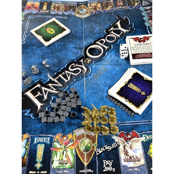 Fantasy Opoly Fantasy Board Game One Epic Quest Late for the Sky Complete - Picture 10 of 16